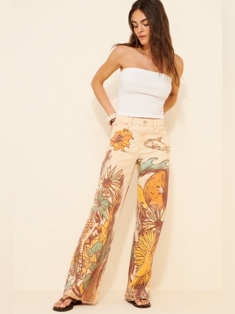 Free People Tinsley Printed Jeans